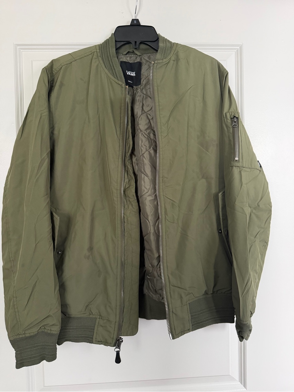 Vans Olive Green Men's Quilted Bomber Jacket